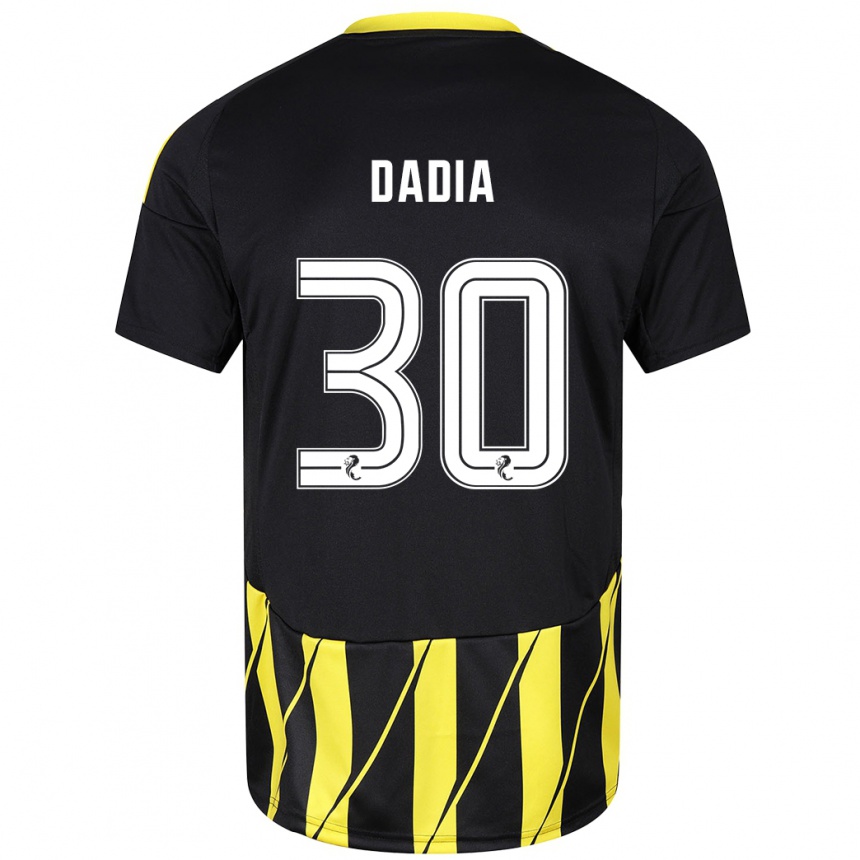 Women Football Or Dadia #30 Black Yellow Away Jersey 2024/25 T-Shirt Nz