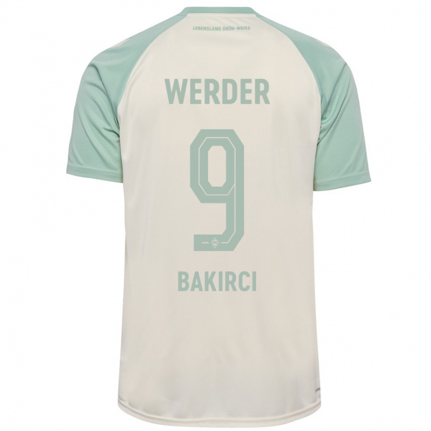 Women Football Yunus Bakirci #9 Off-White Light Green Away Jersey 2024/25 T-Shirt Nz