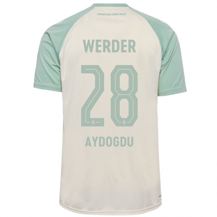 Women Football Onur Aydogdu #28 Off-White Light Green Away Jersey 2024/25 T-Shirt Nz