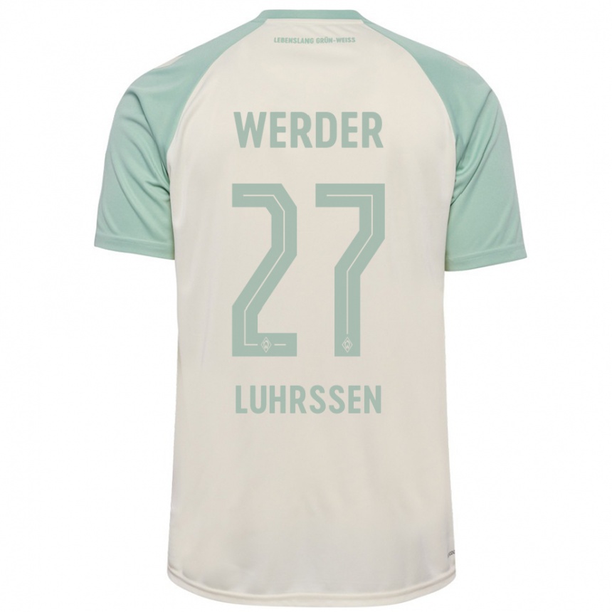 Women Football Nina Luhrssen #27 Off-White Light Green Away Jersey 2024/25 T-Shirt Nz