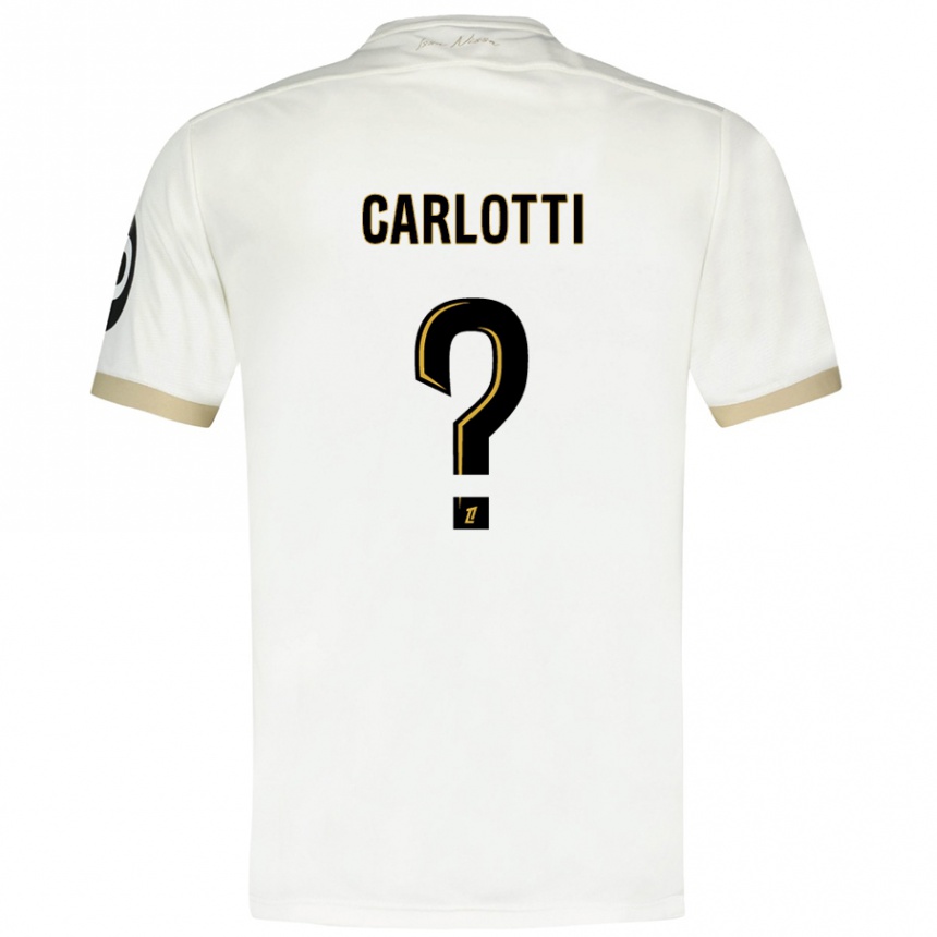 Women Football Mathis Carlotti #0 White Gold Away Jersey 2024/25 T-Shirt Nz