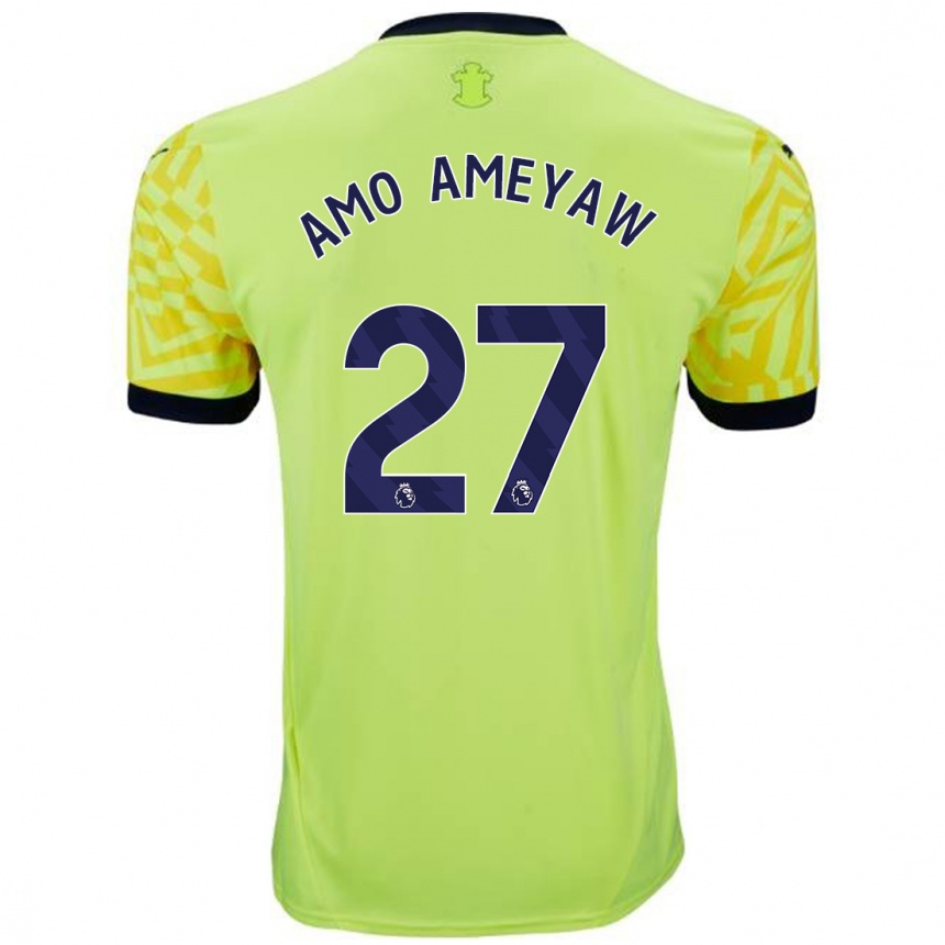 Women Football Samuel Amo-Ameyaw #27 Yellow Away Jersey 2024/25 T-Shirt Nz