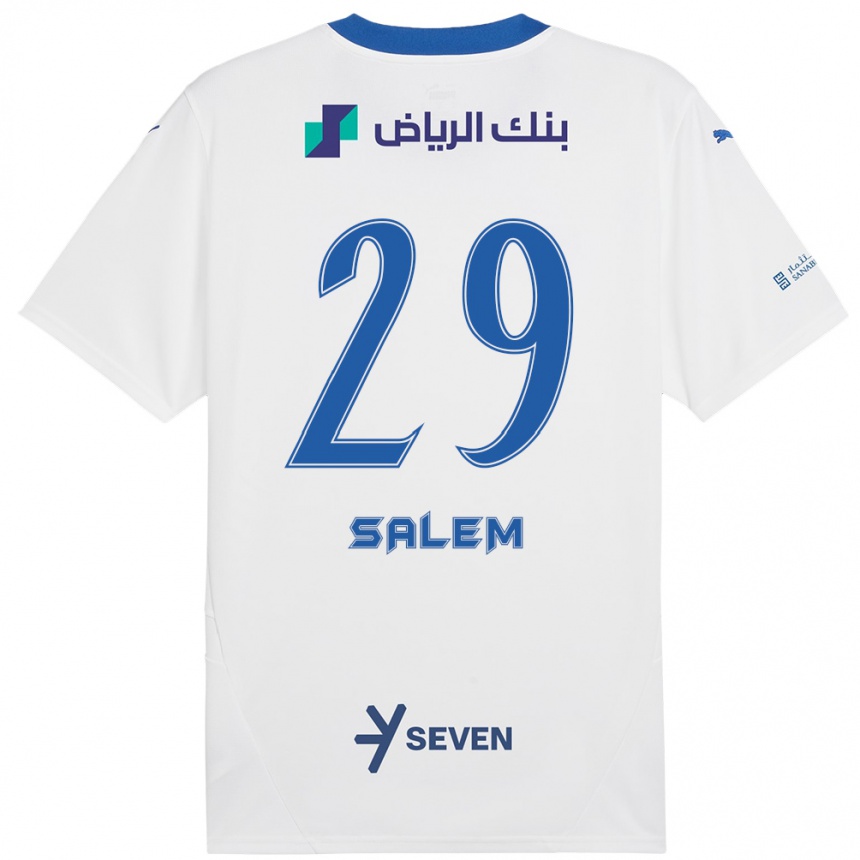 Women Football Salem Al-Dawsari #29 White Blue Away Jersey 2024/25 T-Shirt Nz