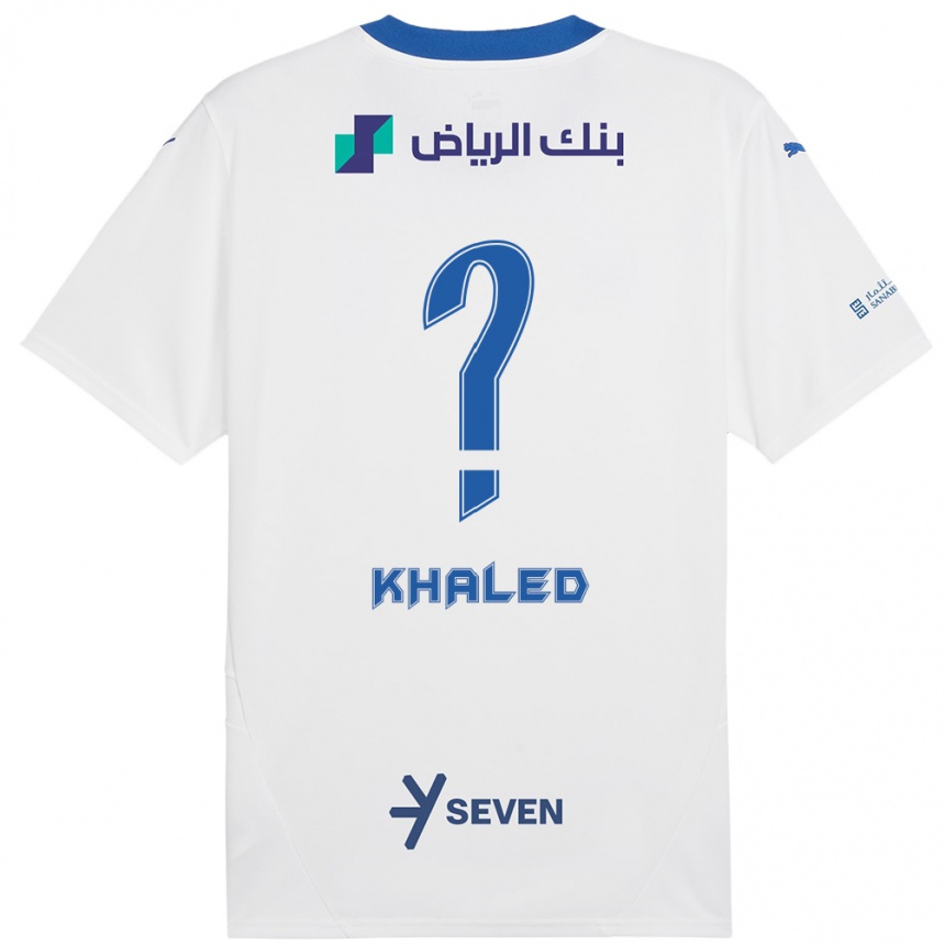 Women Football Saad Khaled #0 White Blue Away Jersey 2024/25 T-Shirt Nz