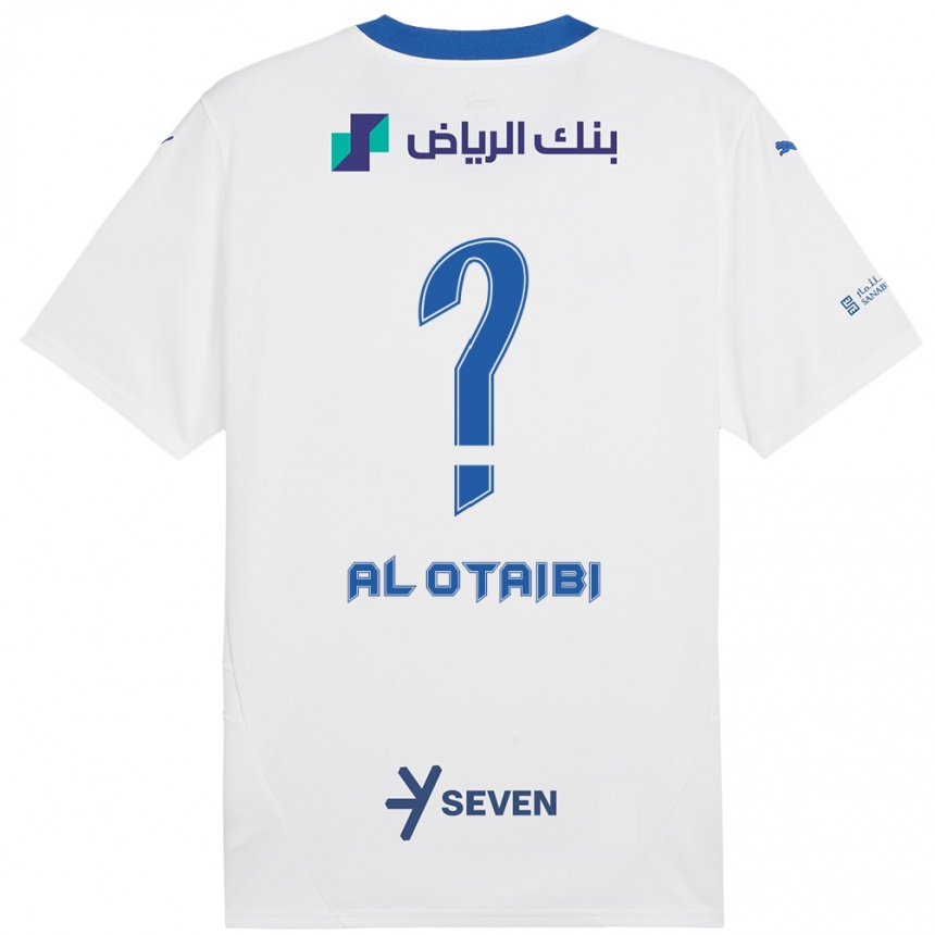 Women Football Majd Al-Otaibi #0 White Blue Away Jersey 2024/25 T-Shirt Nz