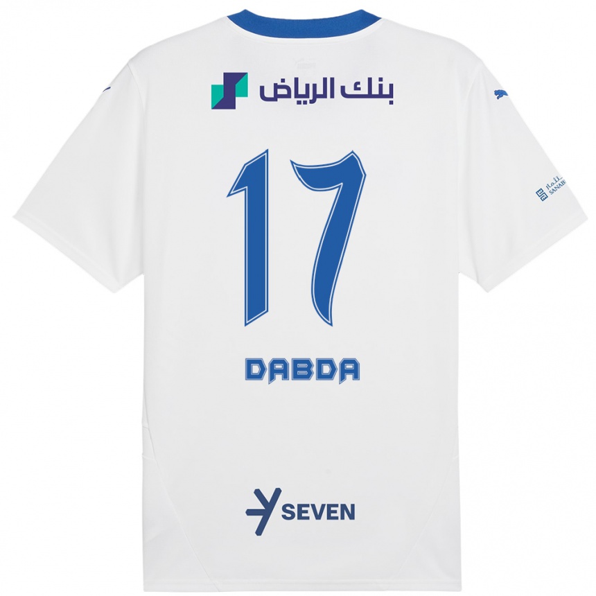 Women Football Claudia Dabda #17 White Blue Away Jersey 2024/25 T-Shirt Nz