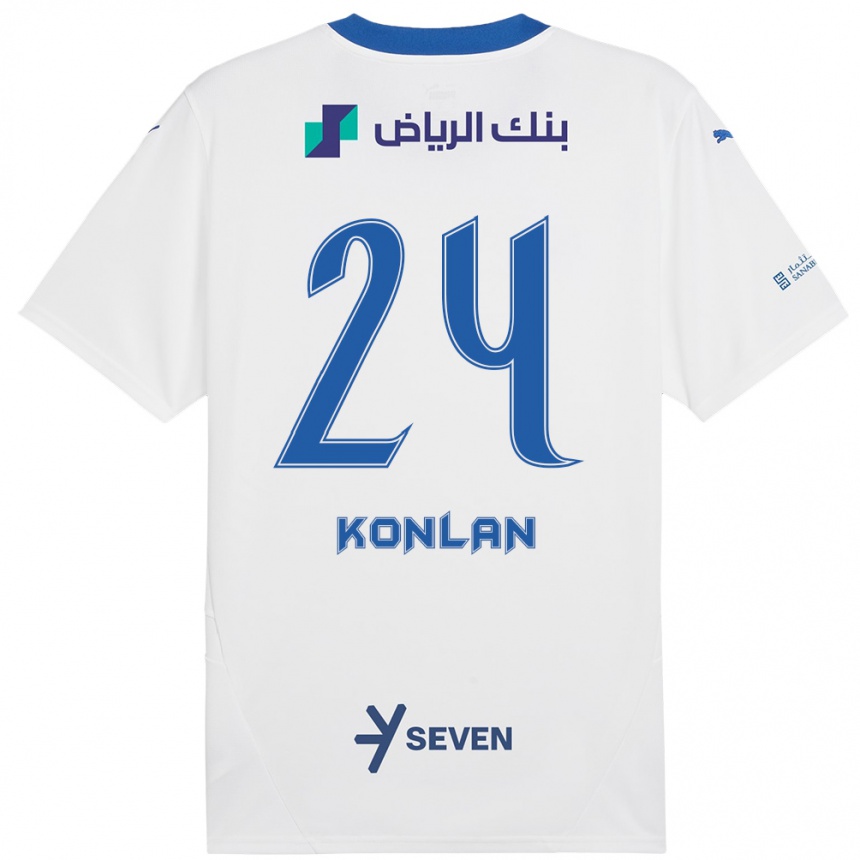 Women Football Cynthia Konlan #24 White Blue Away Jersey 2024/25 T-Shirt Nz