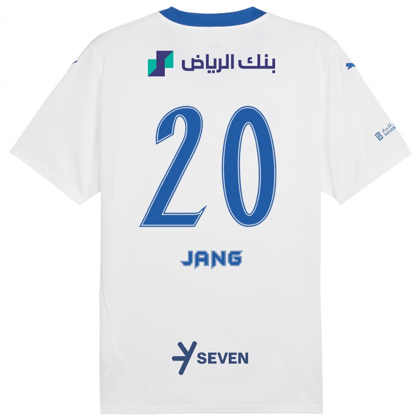 Women Football Hyun-Soo Jang #20 White Blue Away Jersey 2024/25 T-Shirt Nz