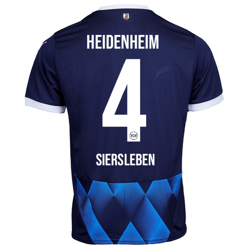 Women Football Tim Siersleben #4 Dark Navy Blue Away Jersey 2024/25 T-Shirt Nz