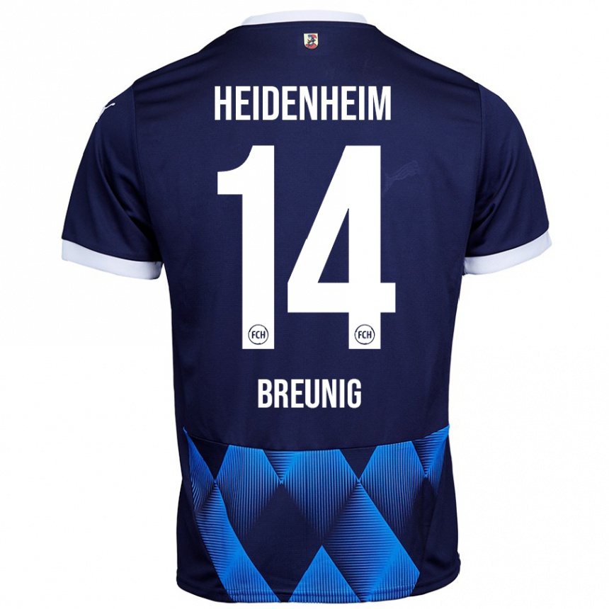 Women Football Maximilian Breunig #14 Dark Navy Blue Away Jersey 2024/25 T-Shirt Nz