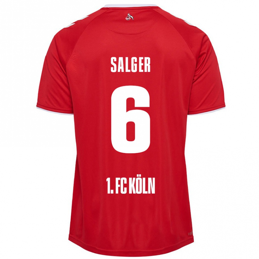 Women Football Stephan Salger #6 Red White Away Jersey 2024/25 T-Shirt Nz