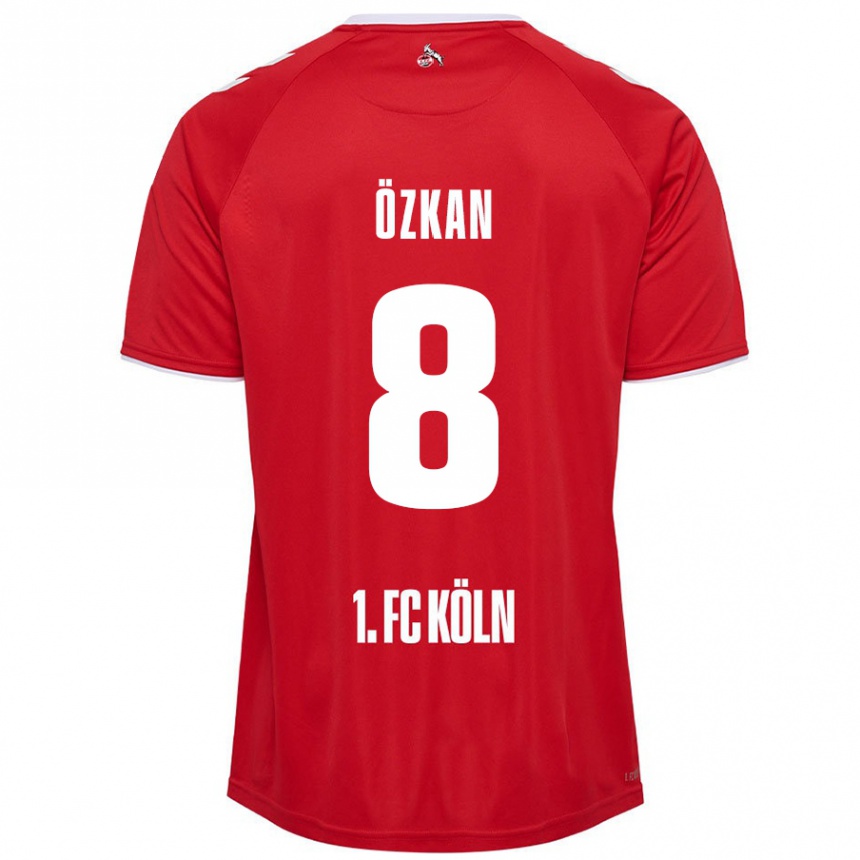 Women Football Mikail Özkan #8 Red White Away Jersey 2024/25 T-Shirt Nz