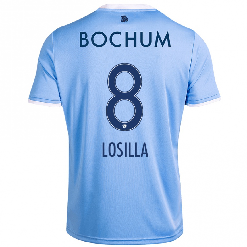 Women Football Anthony Losilla #8 Sky Blue Away Jersey 2024/25 T-Shirt Nz