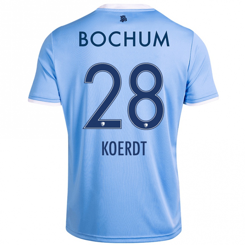 Women Football Lennart Koerdt #28 Sky Blue Away Jersey 2024/25 T-Shirt Nz