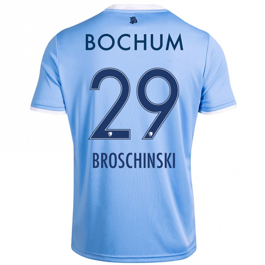 Women Football Moritz Broschinski #29 Sky Blue Away Jersey 2024/25 T-Shirt Nz