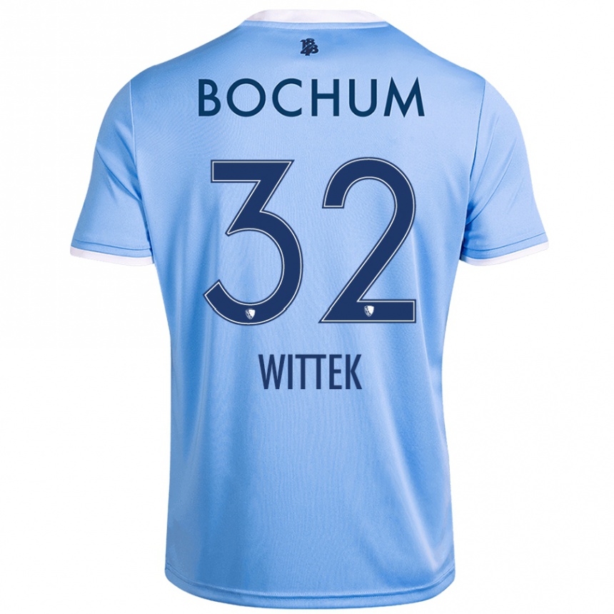 Women Football Maximilian Wittek #32 Sky Blue Away Jersey 2024/25 T-Shirt Nz