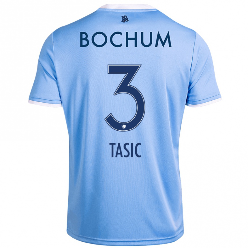 Women Football Stevan Tasic #3 Sky Blue Away Jersey 2024/25 T-Shirt Nz