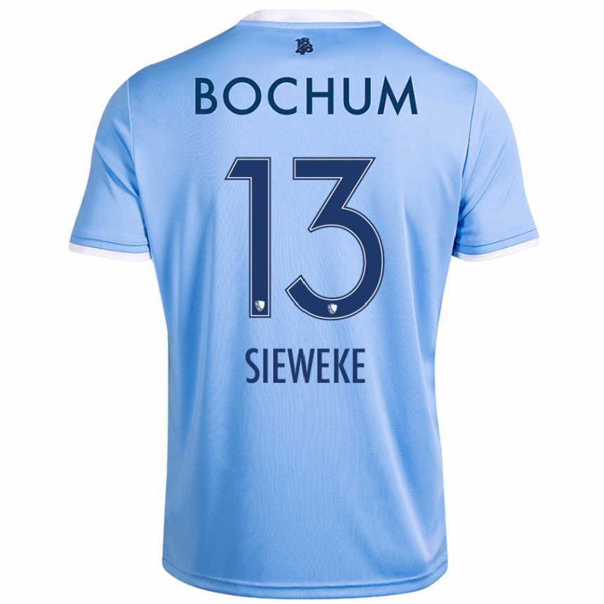 Women Football Henri Sieweke #13 Sky Blue Away Jersey 2024/25 T-Shirt Nz