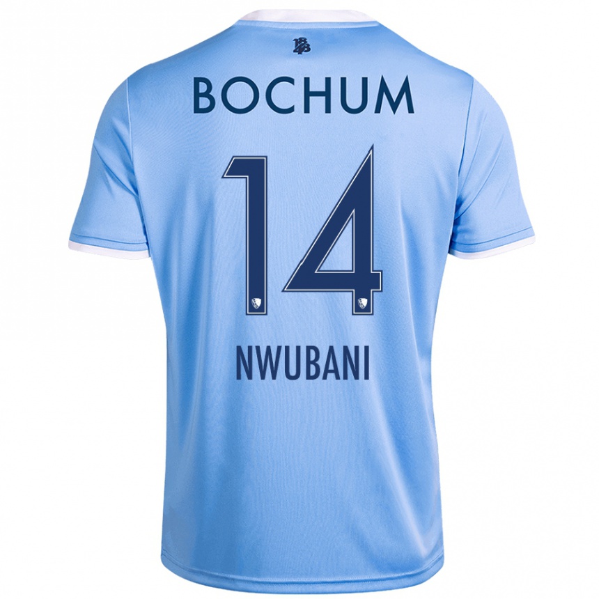 Women Football Keleb Nwubani #14 Sky Blue Away Jersey 2024/25 T-Shirt Nz