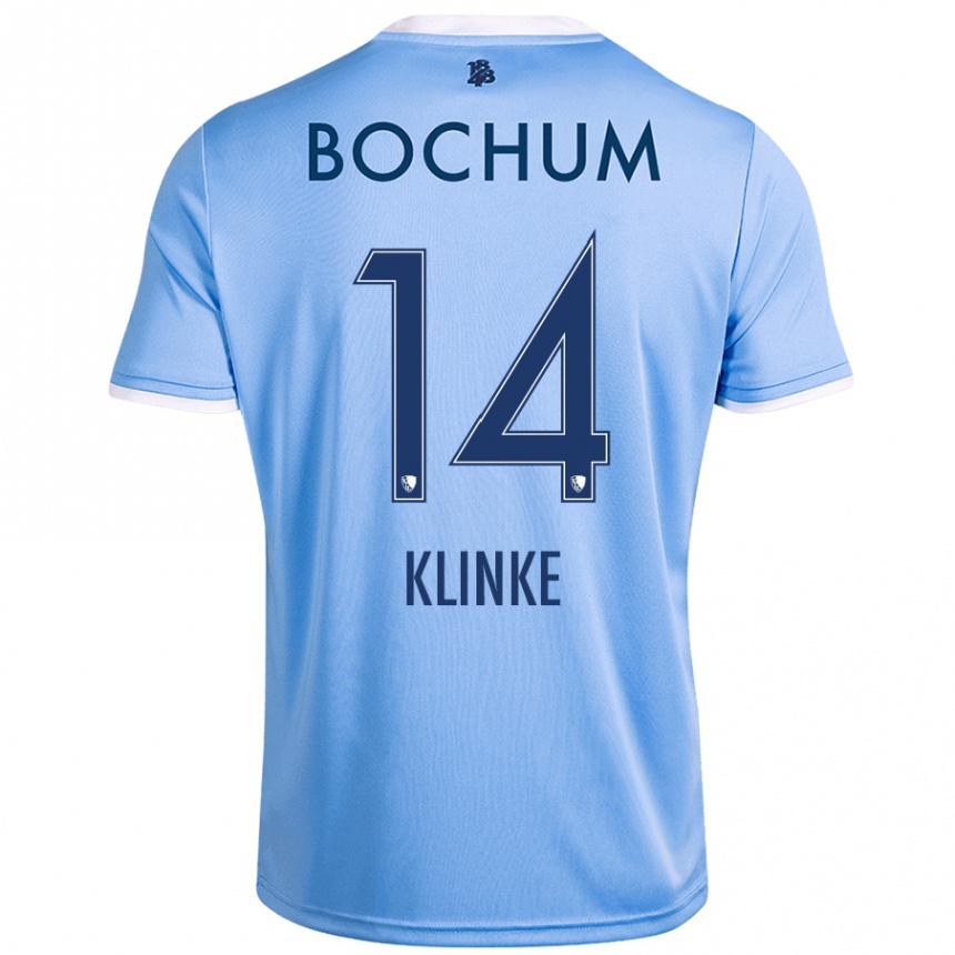 Women Football Niklas Klinke #14 Sky Blue Away Jersey 2024/25 T-Shirt Nz