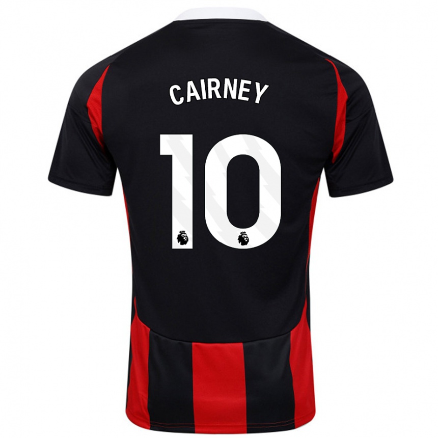 Women Football Tom Cairney #10 Black Red Away Jersey 2024/25 T-Shirt Nz