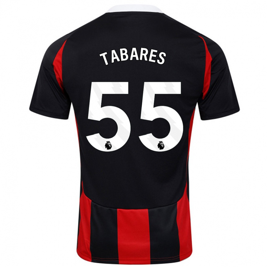 Women Football Samuel Tabares #55 Black Red Away Jersey 2024/25 T-Shirt Nz