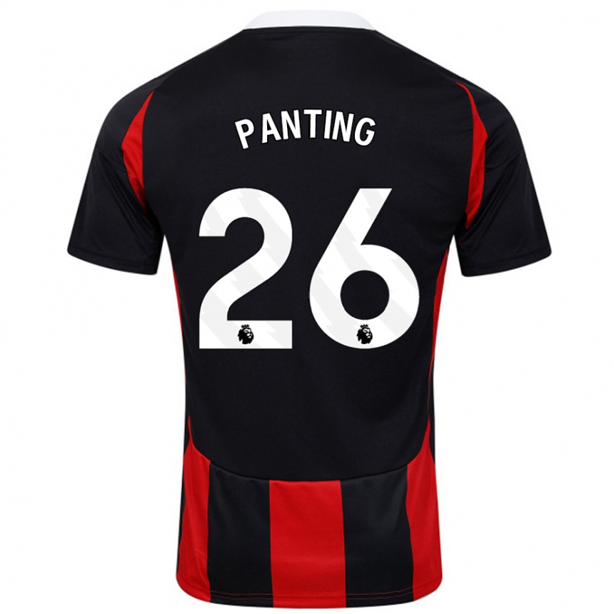 Women Football Rachel Panting #26 Black Red Away Jersey 2024/25 T-Shirt Nz