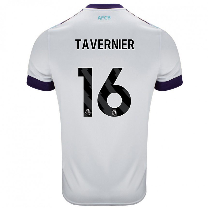 Women Football Marcus Tavernier #16 White Green Purple Away Jersey 2024/25 T-Shirt Nz