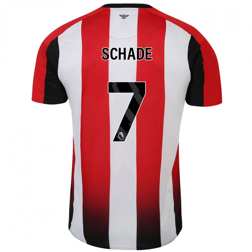 Kids Football Kevin Schade #7 Red White Home Jersey 2024/25 T-Shirt Nz