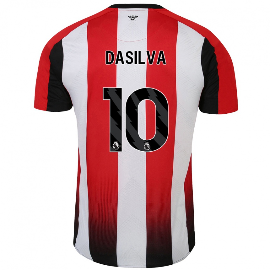 Kids Football Josh Dasilva #10 Red White Home Jersey 2024/25 T-Shirt Nz