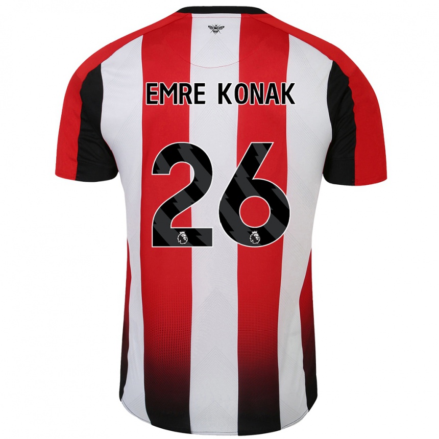 Kids Football Yunus Emre Konak #26 Red White Home Jersey 2024/25 T-Shirt Nz