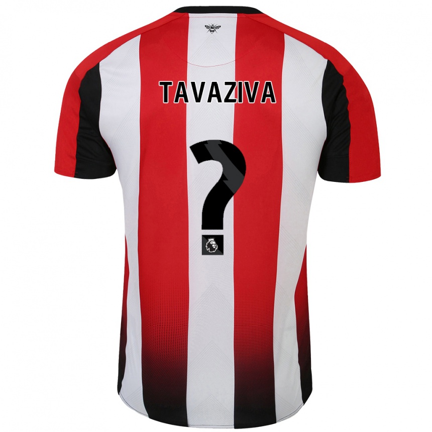 Kids Football Marley Tavaziva #0 Red White Home Jersey 2024/25 T-Shirt Nz