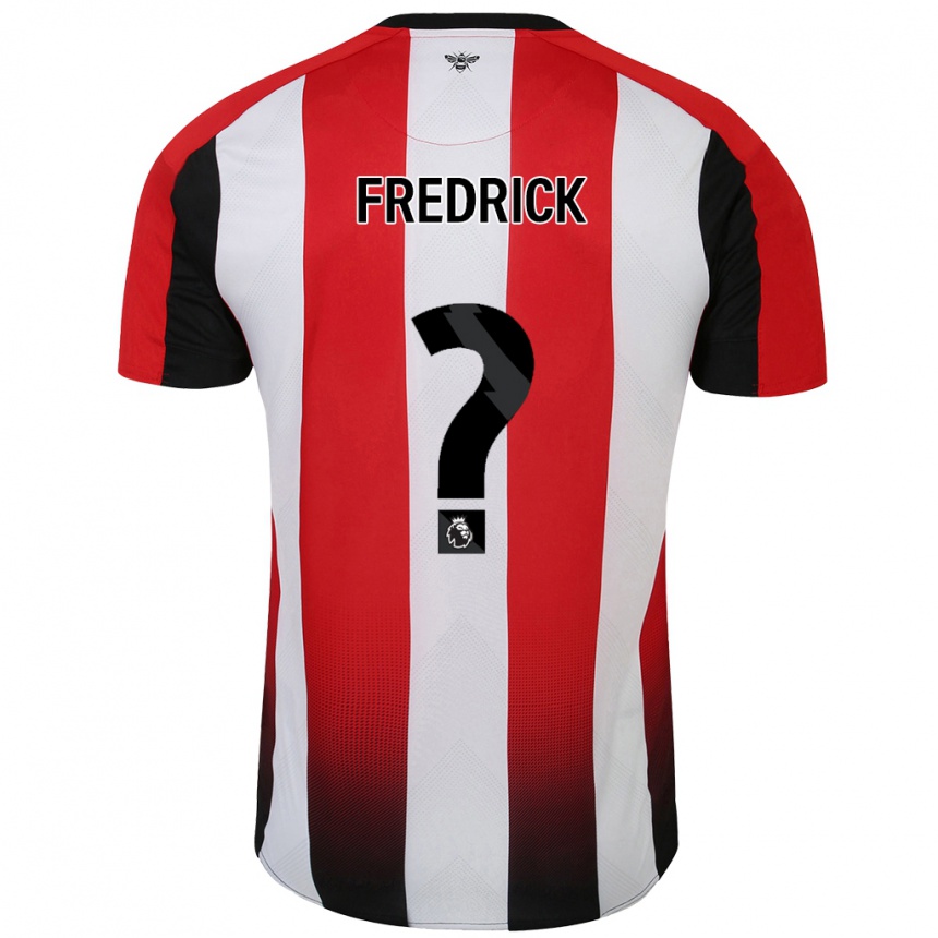 Kids Football Benjamin Fredrick #0 Red White Home Jersey 2024/25 T-Shirt Nz