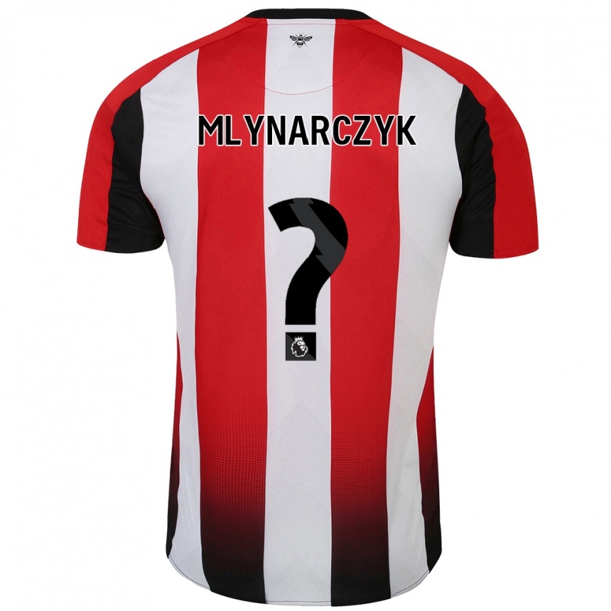 Kids Football Adam Mlynarczyk #0 Red White Home Jersey 2024/25 T-Shirt Nz