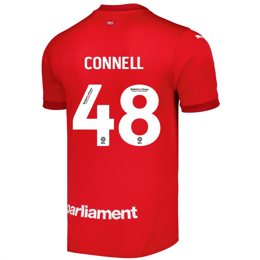 Kids Football Luca Connell #48 Red Home Jersey 2024/25 T-Shirt Nz