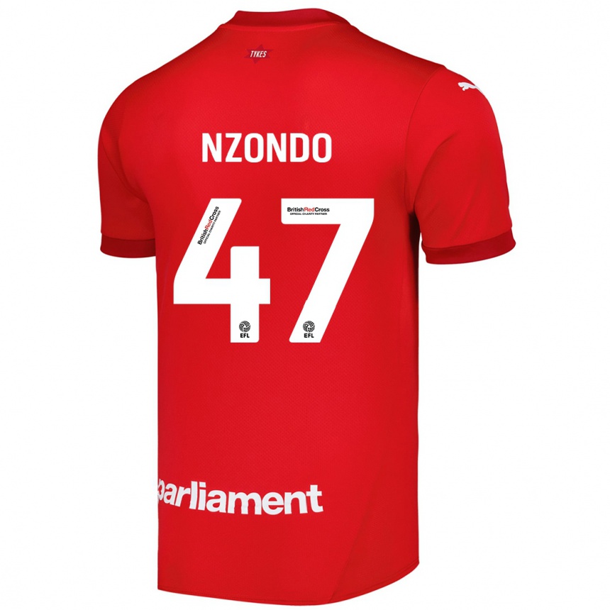 Kids Football Emmaisa Nzondo #47 Red Home Jersey 2024/25 T-Shirt Nz