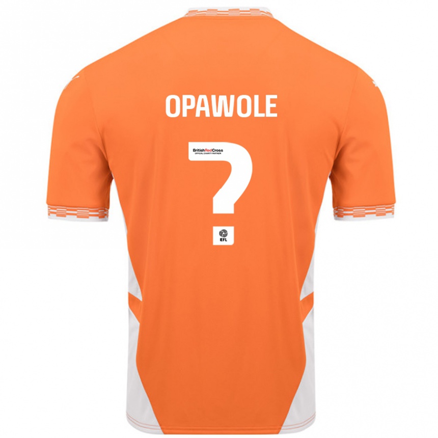 Kids Football Johnson Opawole #0 Orange White Home Jersey 2024/25 T-Shirt Nz