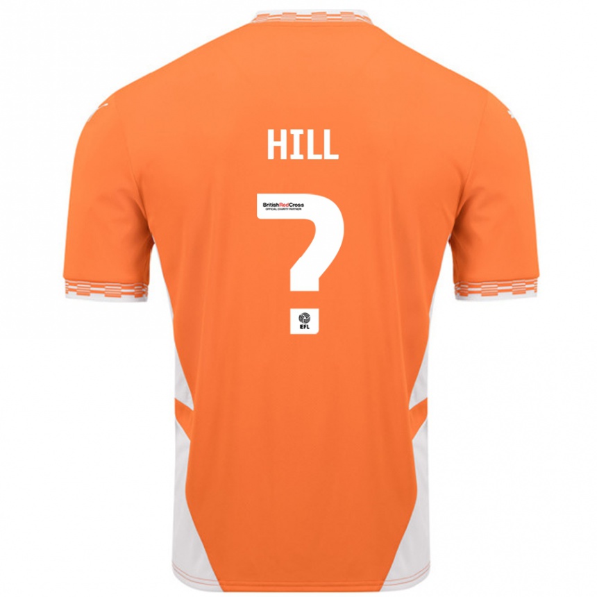 Kids Football Tyler Hill #0 Orange White Home Jersey 2024/25 T-Shirt Nz