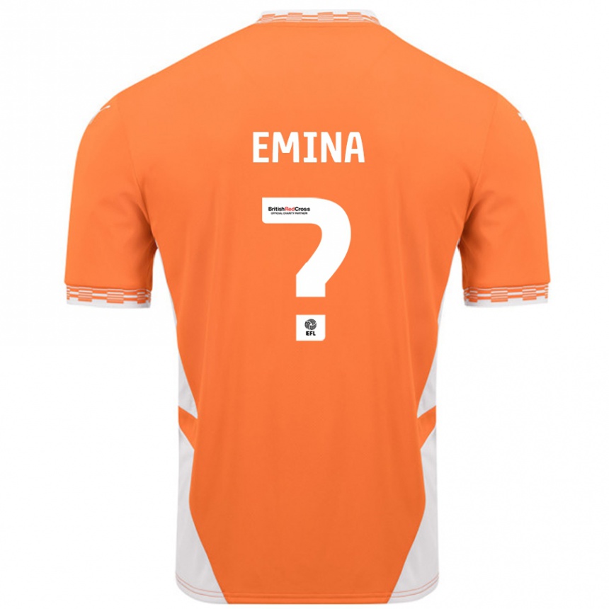 Kids Football Ezra Emina #0 Orange White Home Jersey 2024/25 T-Shirt Nz