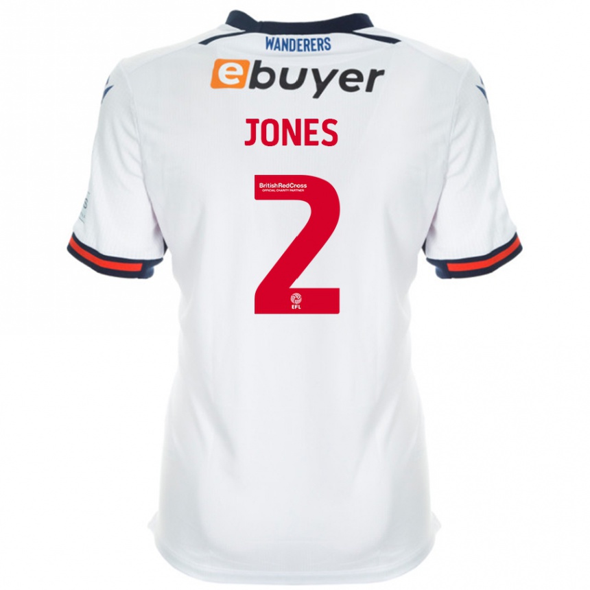 Kids Football Gethin Jones #2 White Home Jersey 2024/25 T-Shirt Nz