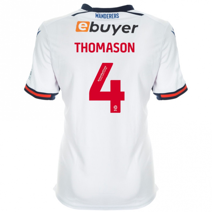 Kids Football George Thomason #4 White Home Jersey 2024/25 T-Shirt Nz