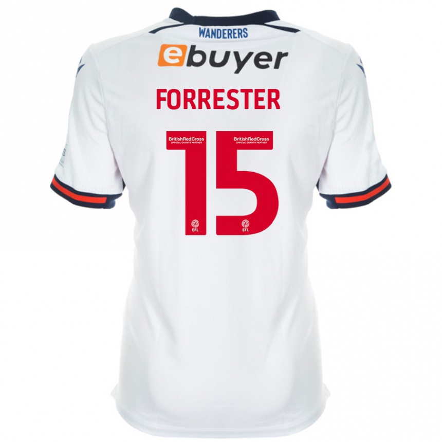 Kids Football Will Forrester #15 White Home Jersey 2024/25 T-Shirt Nz