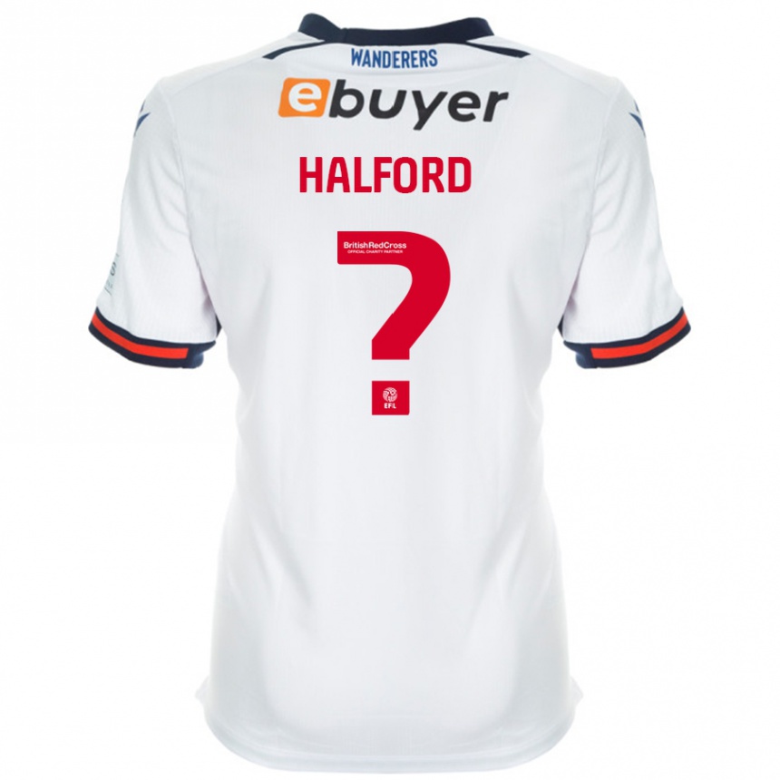 Kids Football Noah Halford #0 White Home Jersey 2024/25 T-Shirt Nz