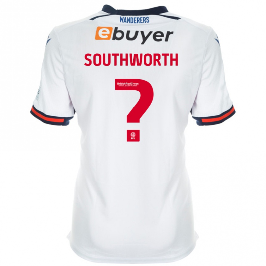 Kids Football Ellie Southworth #0 White Home Jersey 2024/25 T-Shirt Nz