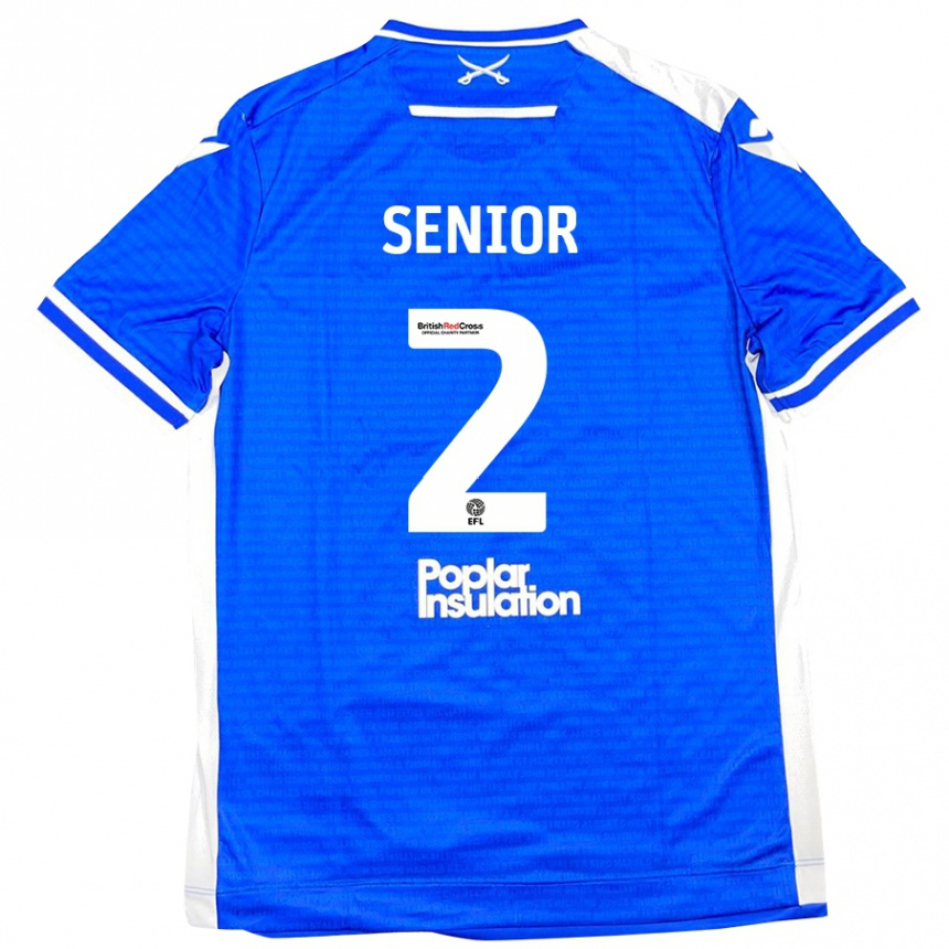 Kids Football Joel Senior #2 Blue White Home Jersey 2024/25 T-Shirt Nz