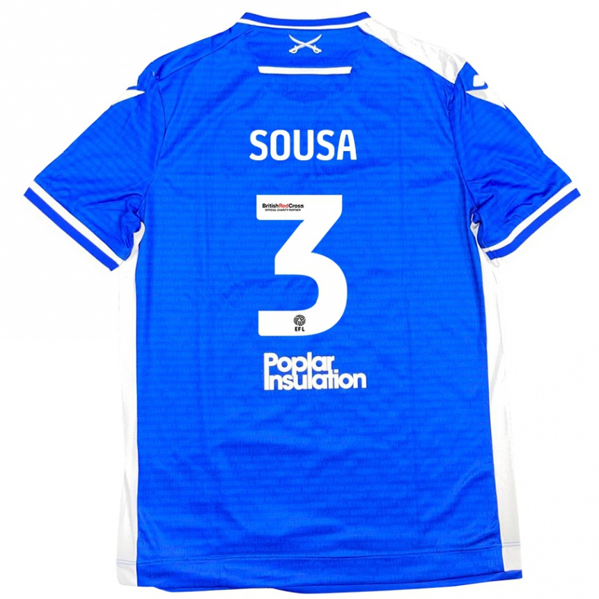 Kids Football Lino Sousa #3 Blue White Home Jersey 2024/25 T-Shirt Nz