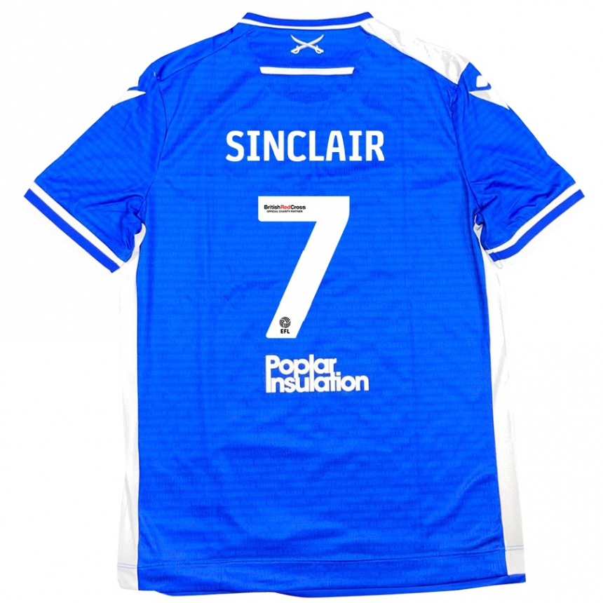 Kids Football Scott Sinclair #7 Blue White Home Jersey 2024/25 T-Shirt Nz