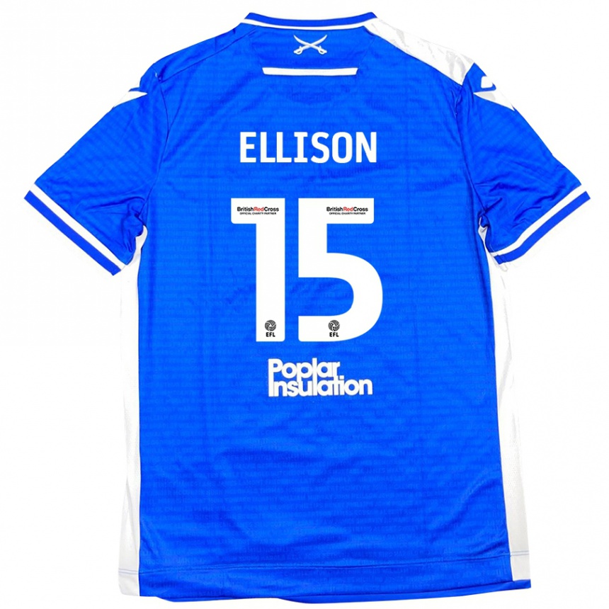 Kids Football Dan Ellison #15 Blue White Home Jersey 2024/25 T-Shirt Nz