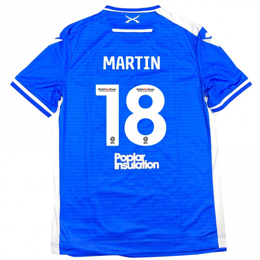 Kids Football Chris Martin #18 Blue White Home Jersey 2024/25 T-Shirt Nz