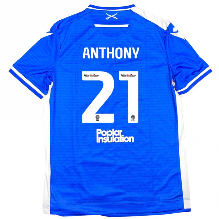 Kids Football Micah Anthony #21 Blue White Home Jersey 2024/25 T-Shirt Nz